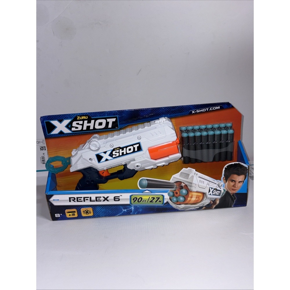 ZURU X SHOT REFLEX 6 90 FOOT SHOT 16 DARTS BRAND NEW